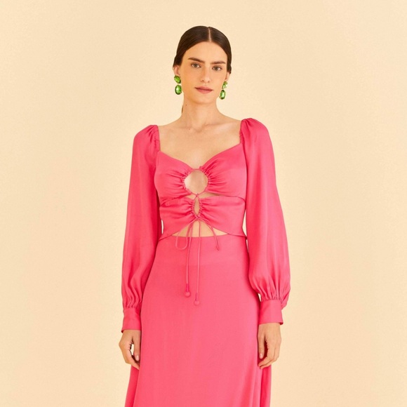 FARM Rio Dresses & Skirts - FARM Rio Fuchsia Long Sleeve Dress